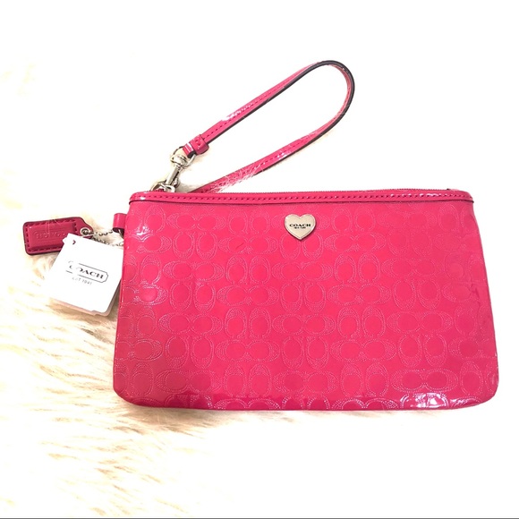 Coach Handbags - Coach Perforated Embossed Liquid Gloss Wristlet